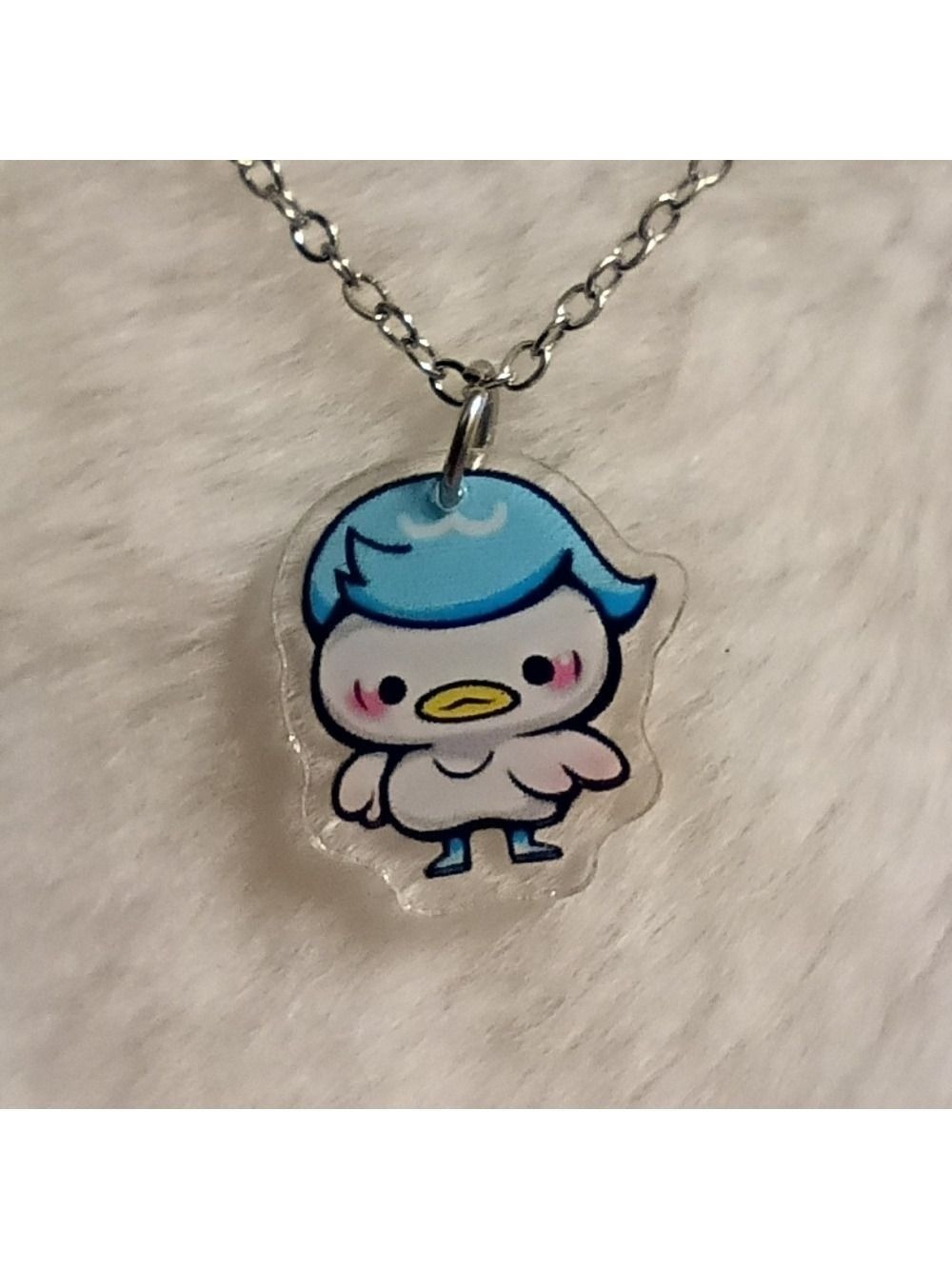 2/$10 Pokemon Stainless Steel Blue and White Quaxly Pendant Necklace
